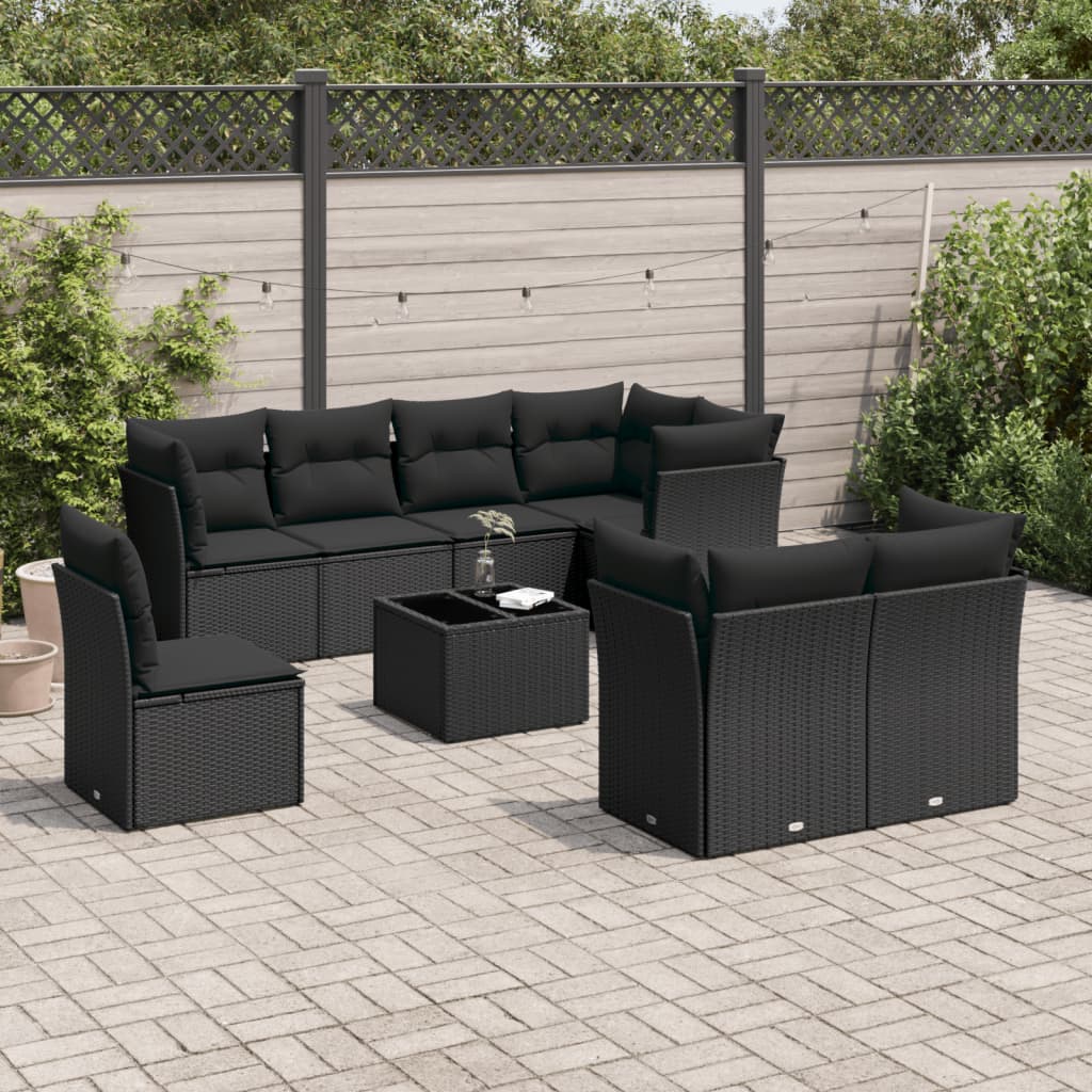 Set Canapele De Grădină, 8 Piese, Cu Perne, Bej, Poliratan