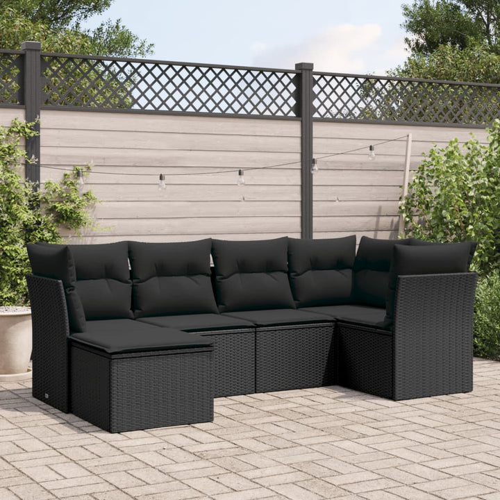 Set Canapele De Grădină Cu Perne, 6 Piese, Bej, Poliratan