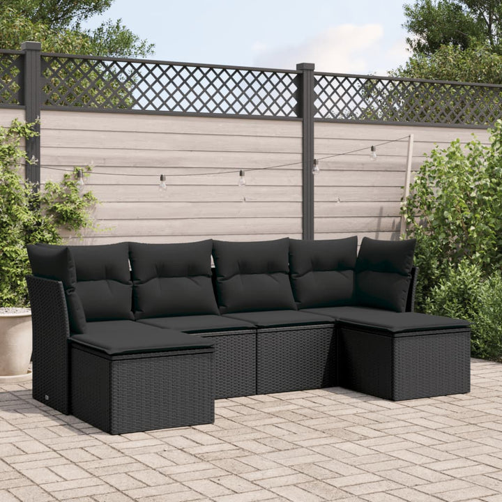 Set Mobilier Grădină Cu Perne, 6 Piese, , Poliratan