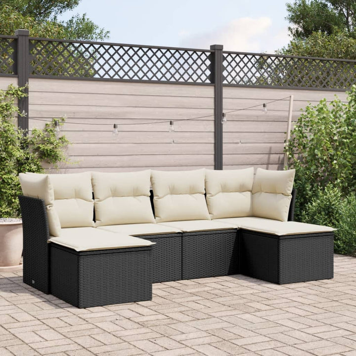 Set Mobilier Grădină Cu Perne, 6 Piese, , Poliratan