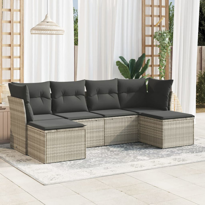 Set Mobilier Grădină Cu Perne, 6 Piese, , Poliratan