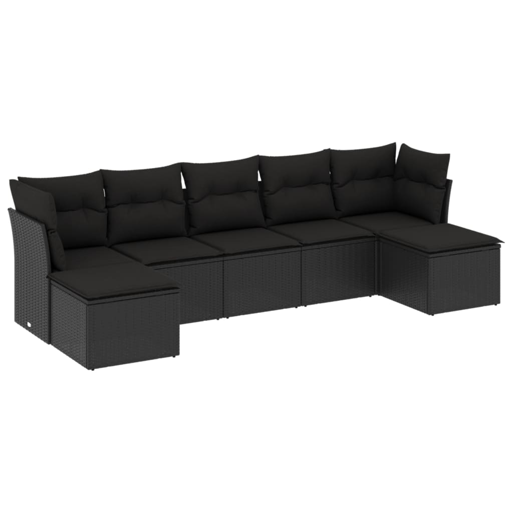 Set Canapele De Grădină Cu Perne, 7 Piese, , Poliratan
