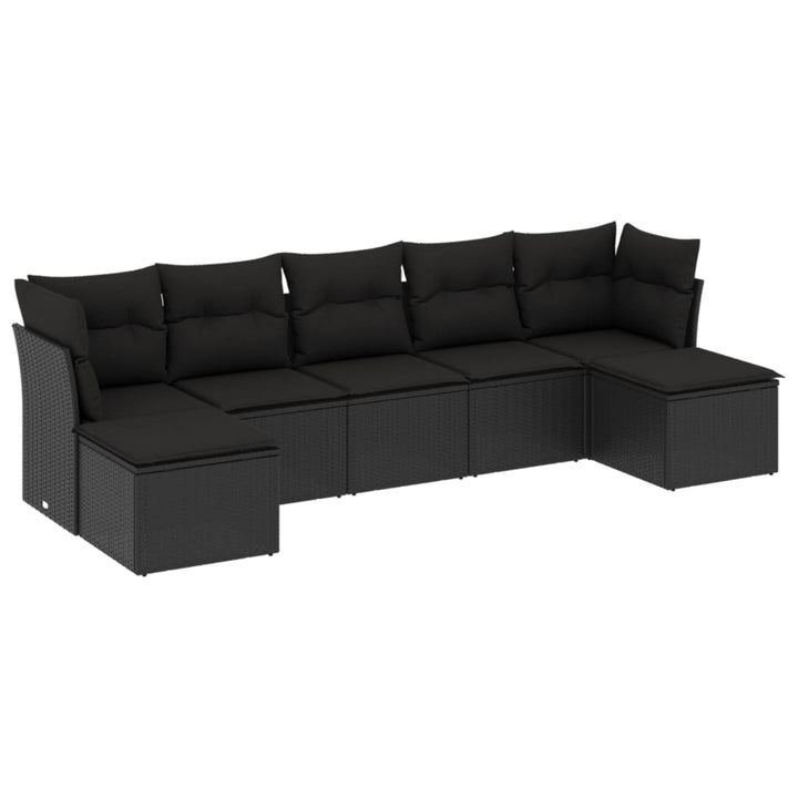 Set Canapele De Grădină Cu Perne, 7 Piese, , Poliratan