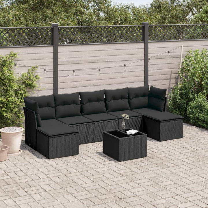 Set Canapele De Grădină Cu Perne, 7 Piese, , Poliratan