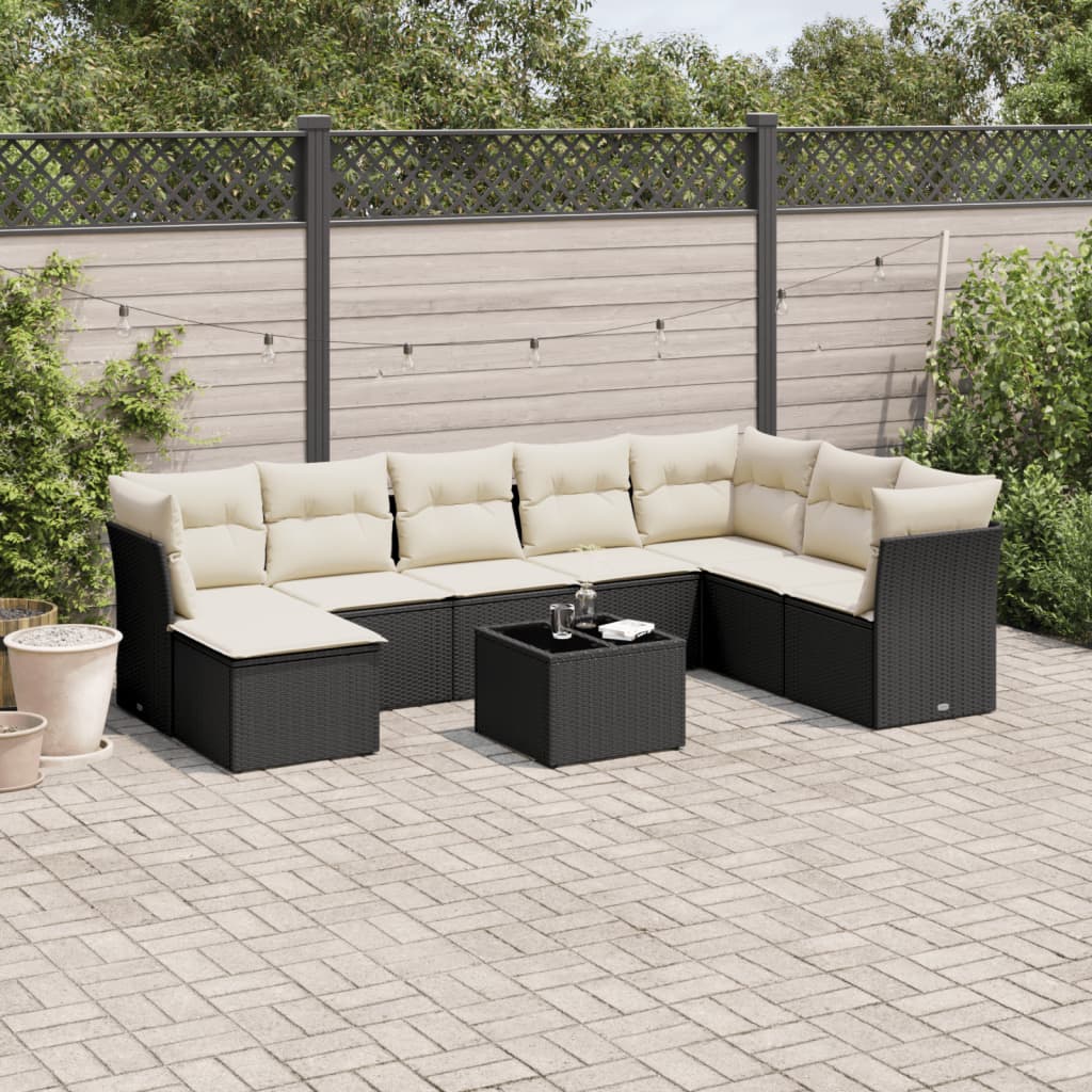 Set Canapele De Grădină Cu Perne, 8 Piese, , Poliratan