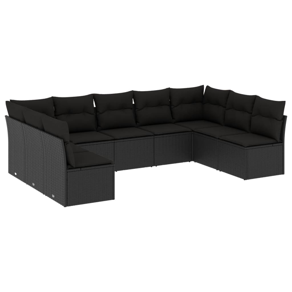 Set Mobilier De Grădină Cu Perne, 9 Piese, , Poliratan