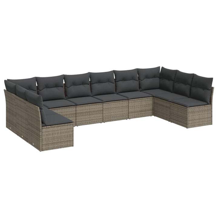 Set Mobilier De Grădină Cu Perne, 10 Piese, , Poliratan