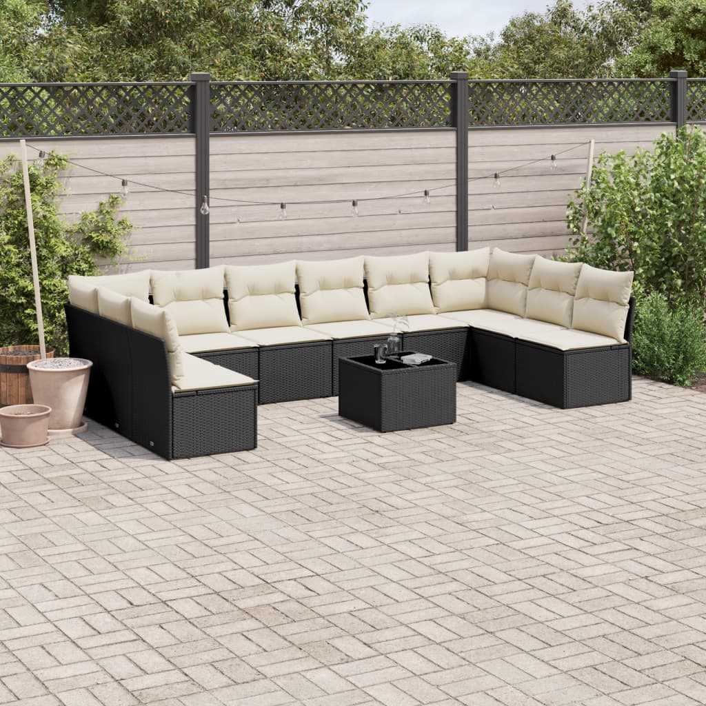 Set Mobilier De Grădină Cu Perne, 10 Piese, , Poliratan