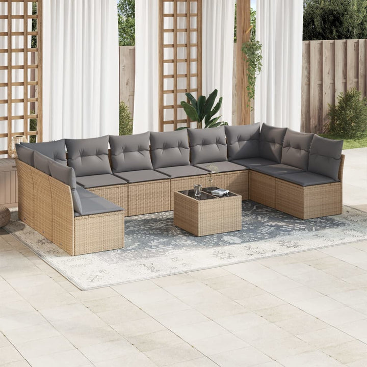 Set Mobilier De Grădină Cu Perne, 10 Piese, , Poliratan