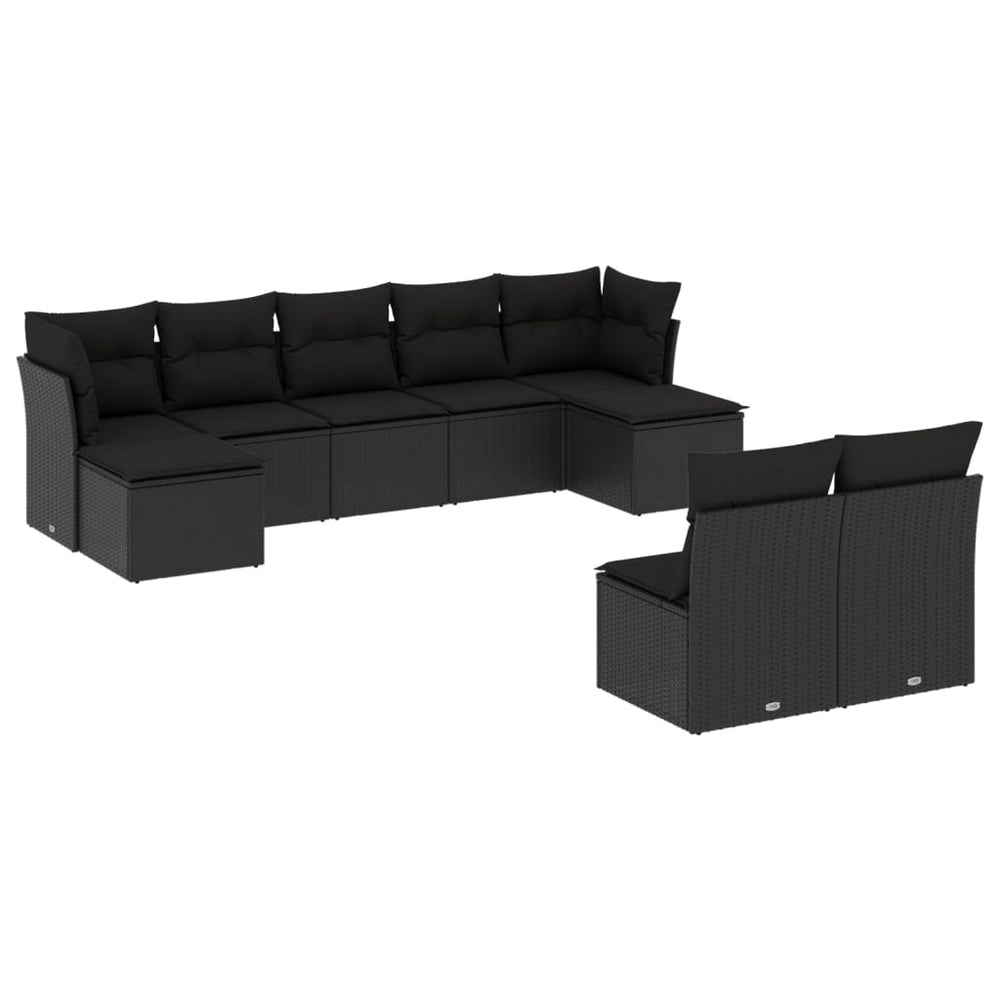 Set Mobilier De Grădină Cu Perne, 9 Piese, , Poliratan