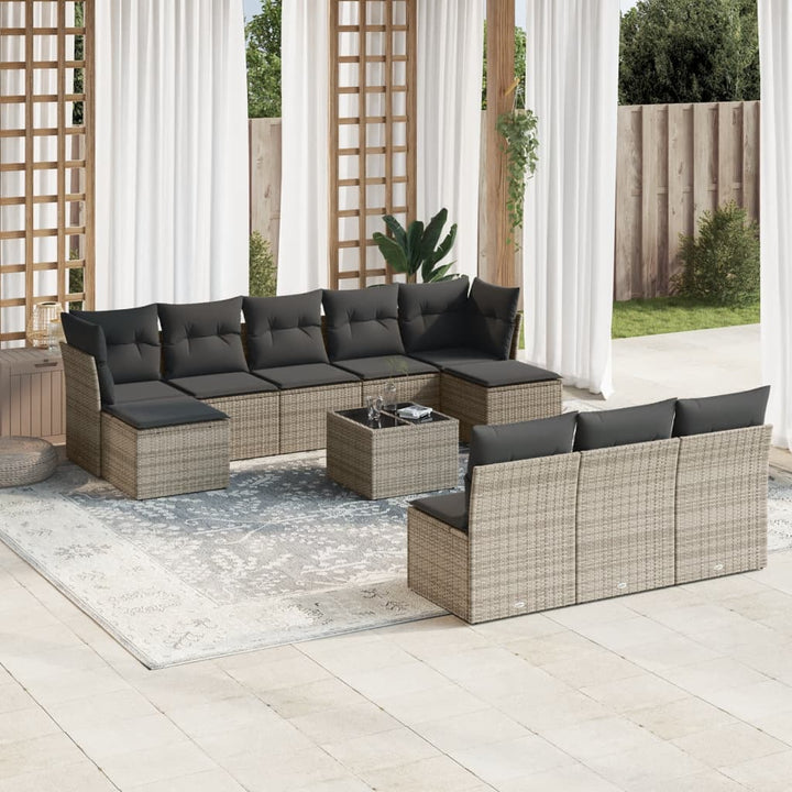 Set Mobilier De Grădină Cu Perne, 10 Piese, , Poliratan