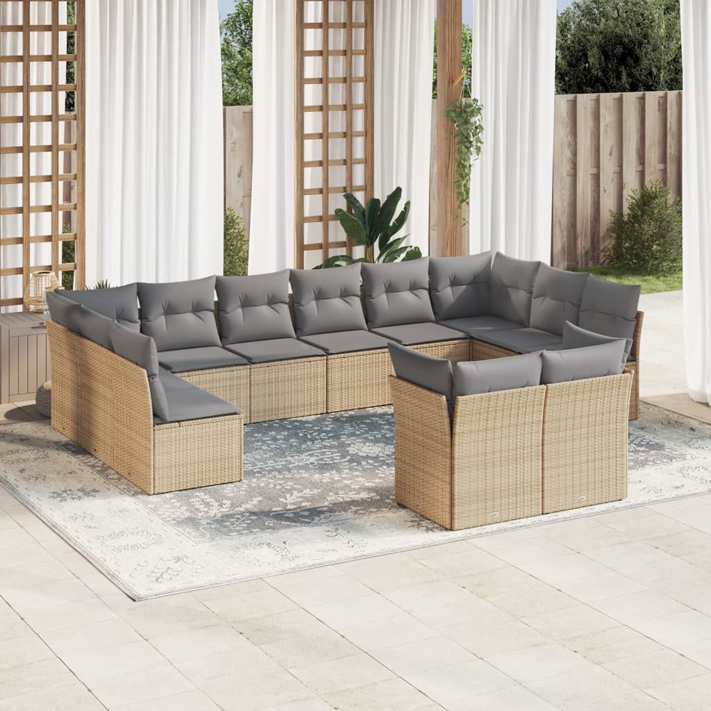 Set Canapele De Grădină, 12 Piese, Cu Perne, , Poliratan