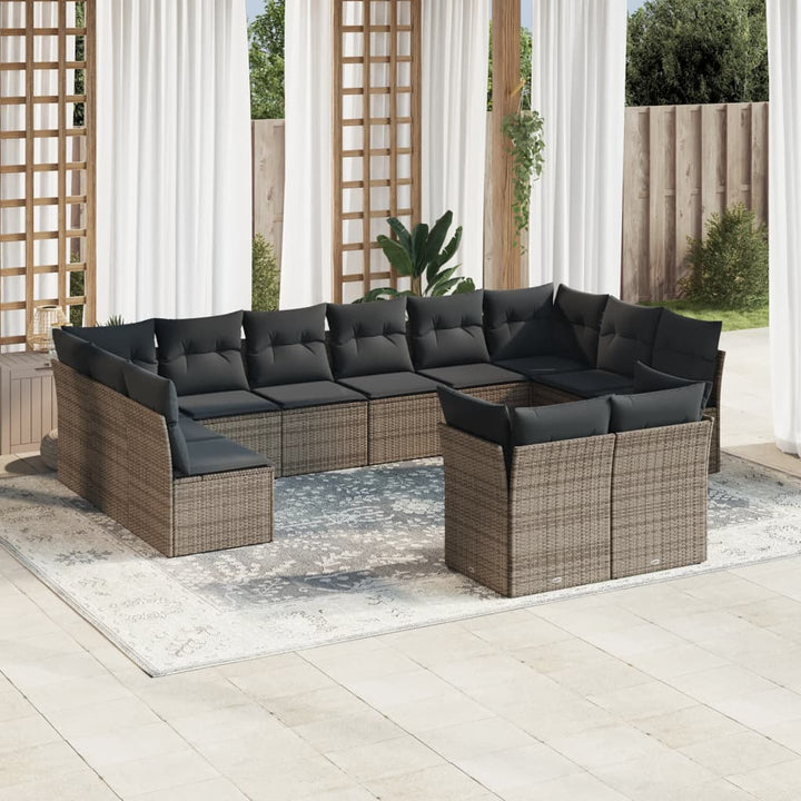 Set Canapele De Grădină, 12 Piese, Cu Perne, , Poliratan