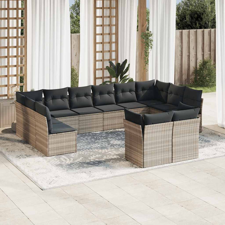 Set Canapele De Grădină, 12 Piese, Cu Perne, , Poliratan