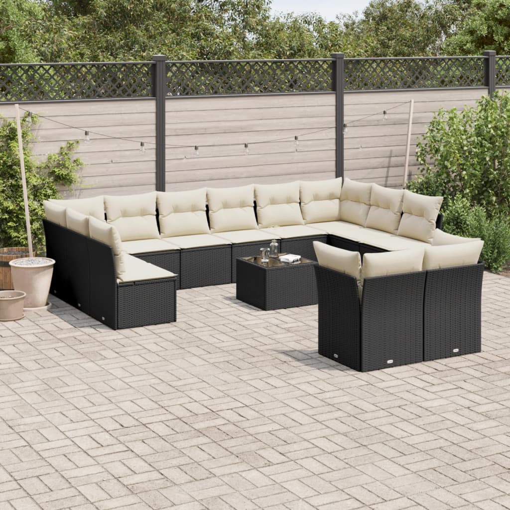 Set Canapele De Grădină, 12 Piese, Cu Perne, , Poliratan