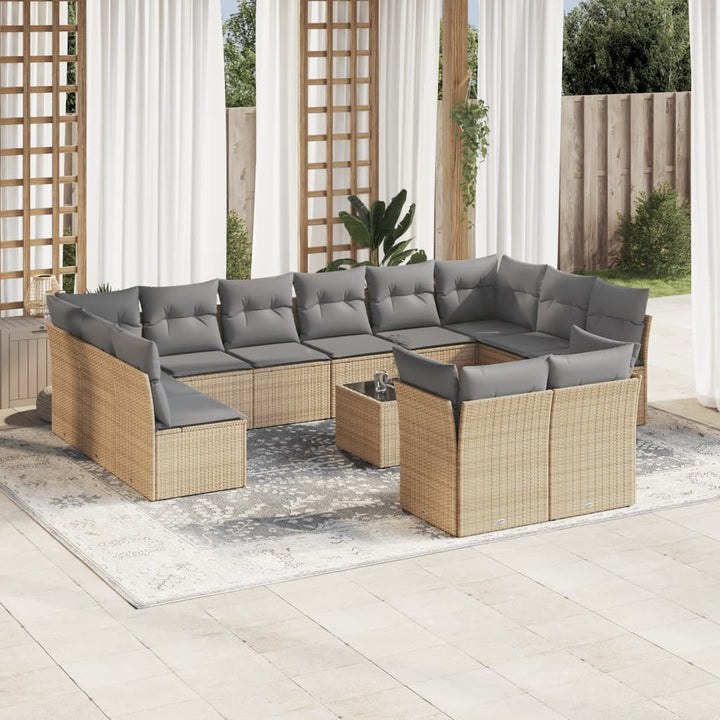 Set Canapele De Grădină, 12 Piese, Cu Perne, , Poliratan