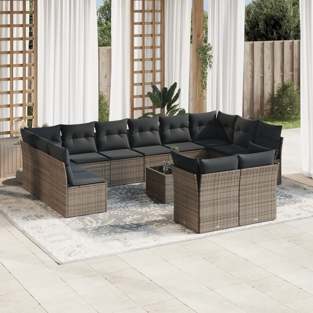 Set Canapele De Grădină, 12 Piese, Cu Perne, , Poliratan