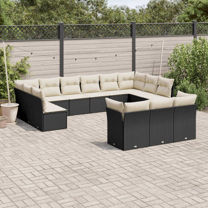 Set Mobilier De Grădină Cu Perne, 13 Piese, , Poliratan