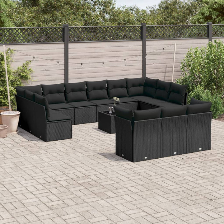Set Mobilier De Grădină Cu Perne, 13 Piese, , Poliratan