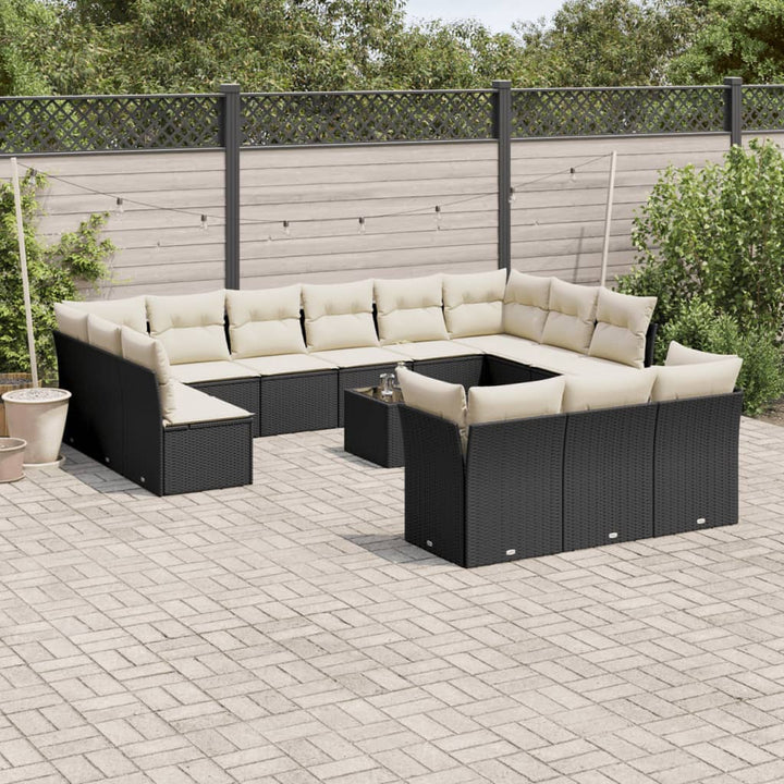 Set Mobilier De Grădină Cu Perne, 13 Piese, , Poliratan