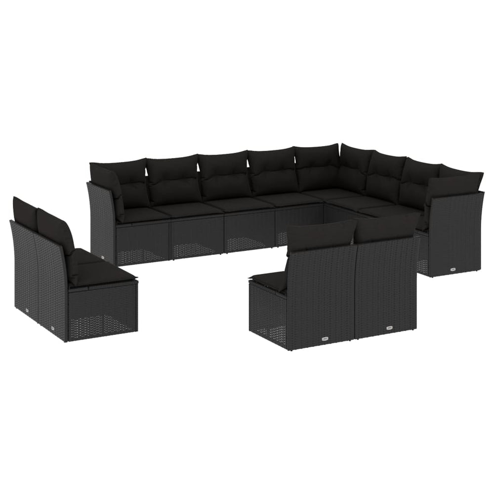 Set Canapele De Grădină, 12 Piese, Cu Perne, , Poliratan