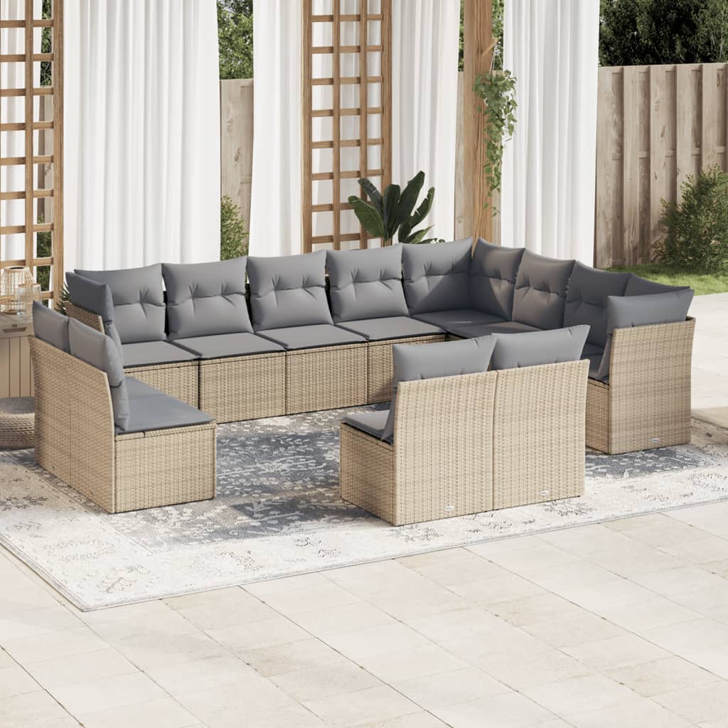 Set Canapele De Grădină, 12 Piese, Cu Perne, , Poliratan
