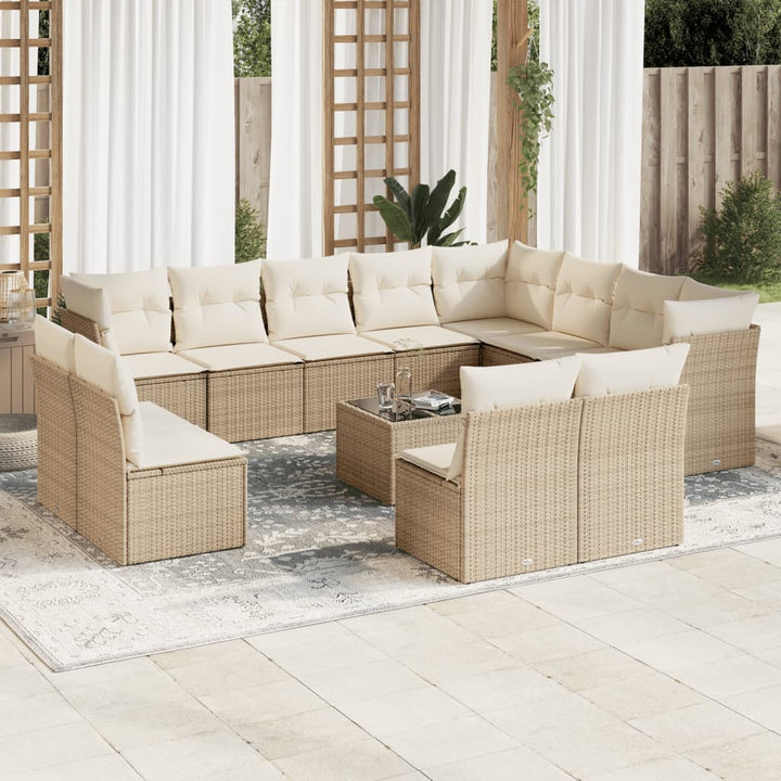 Set Canapele De Grădină, 12 Piese, Cu Perne, , Poliratan