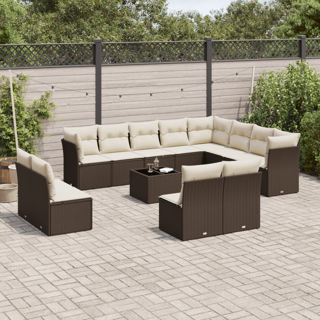 Set Canapele De Grădină, 12 Piese, Cu Perne, , Poliratan