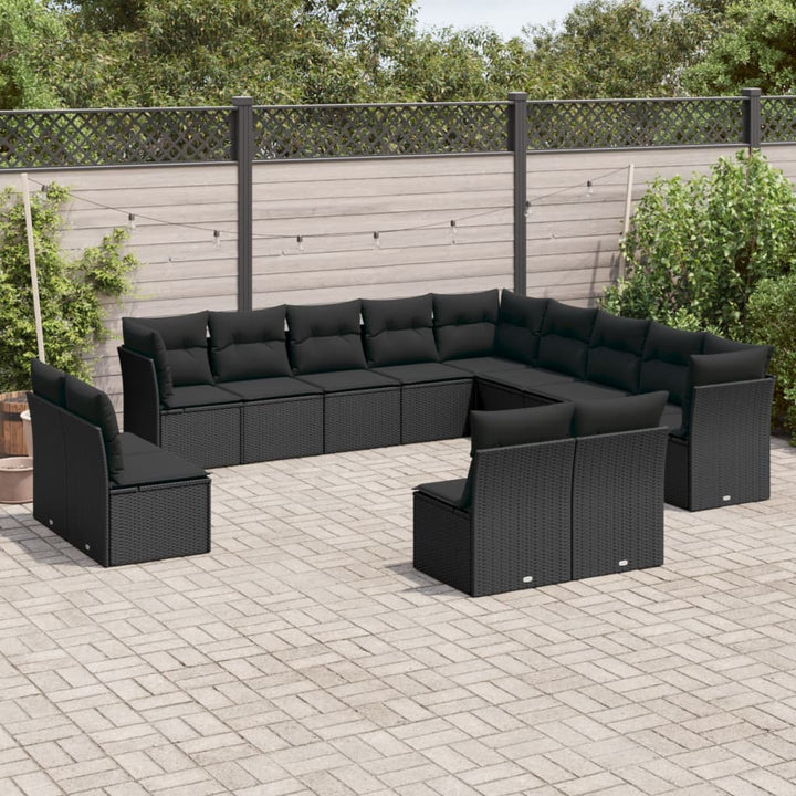 Set Mobilier De Grădină Cu Perne, 13 Piese, , Poliratan