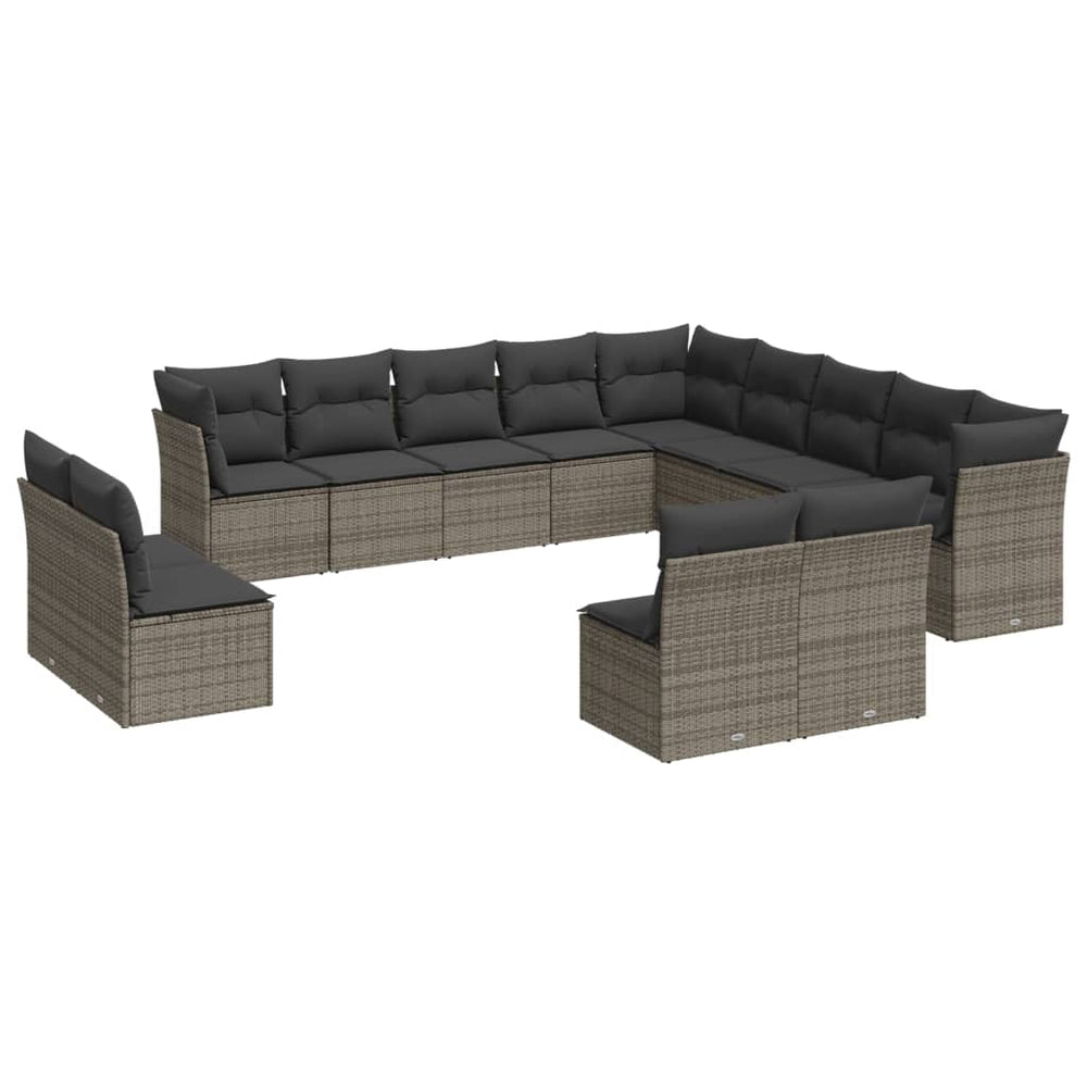 Set Mobilier De Grădină Cu Perne, 13 Piese, , Poliratan