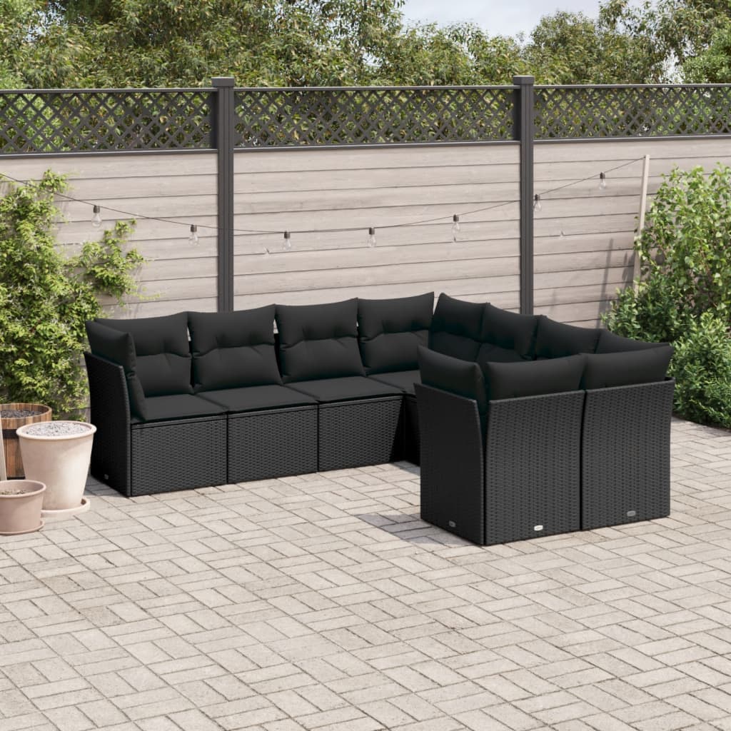 Set Canapele De Grădină, 8 Piese, Cu Perne, Bej, Poliratan