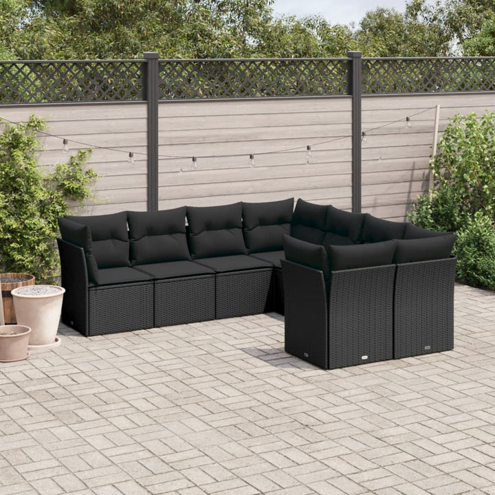 Set Canapele De Grădină, 8 Piese, Cu Perne, Bej, Poliratan