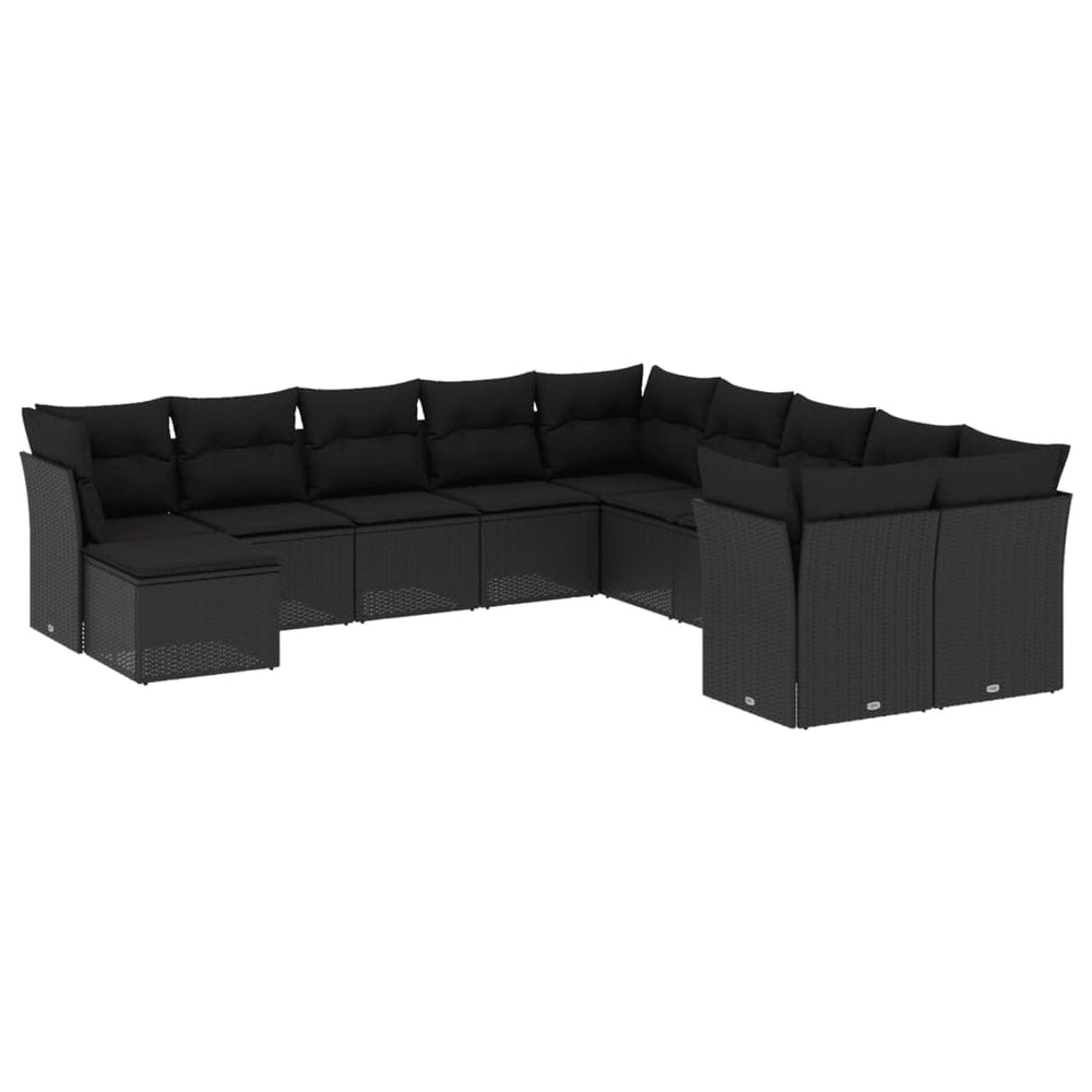 Set Canapele De Grădină Cu Perne, 11 Piese, , Poliratan