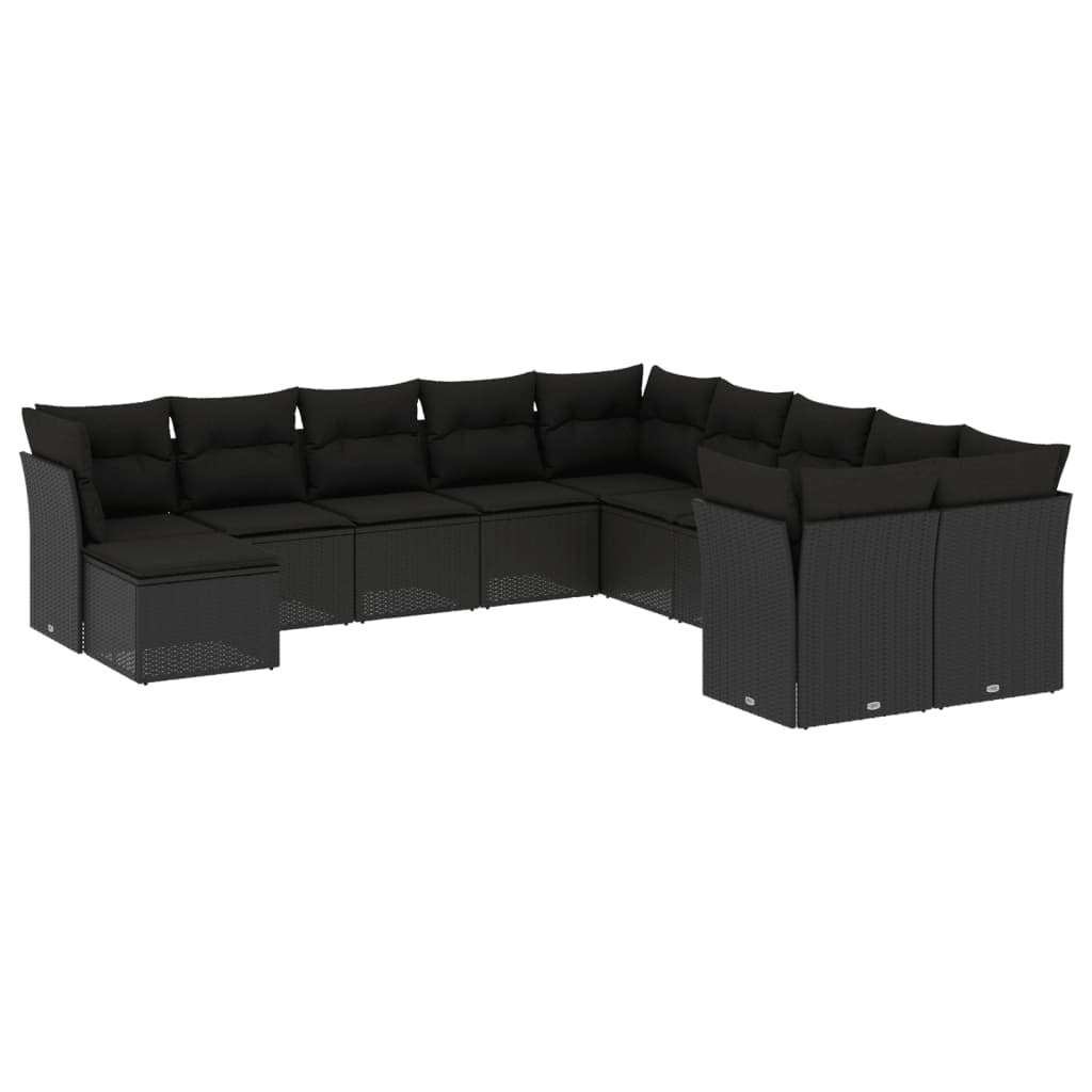 Set Canapele De Grădină Cu Perne, 11 Piese, , Poliratan
