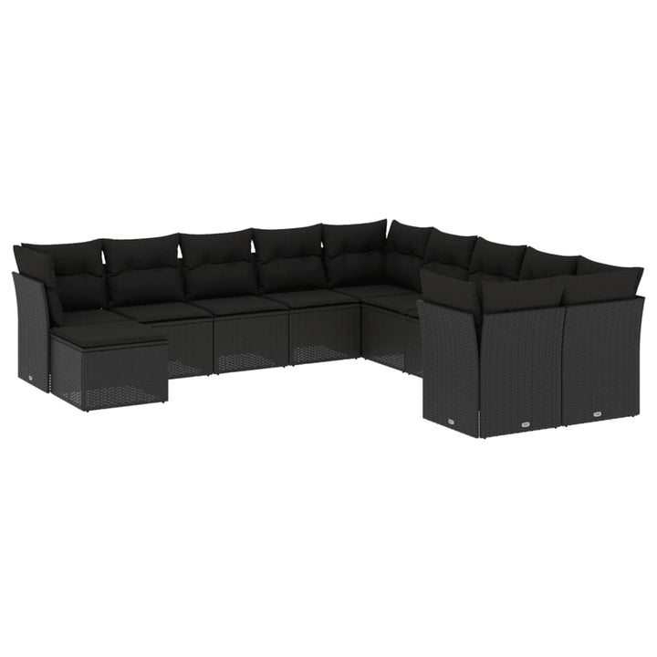 Set Canapele De Grădină Cu Perne, 11 Piese, , Poliratan