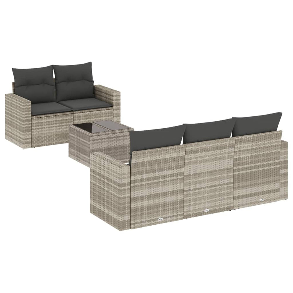 Set Canapele De Grădină Cu Perne, 6 Piese Poliratan