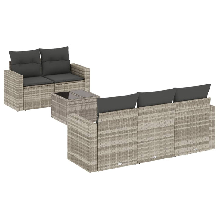 Set Canapele De Grădină Cu Perne, 6 Piese Poliratan