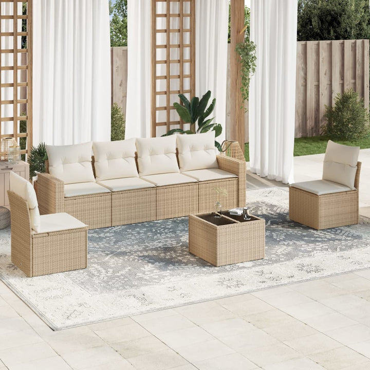 Set Mobilier De Grădină Cu Perne, 6 Piese, Negru, Poliratan