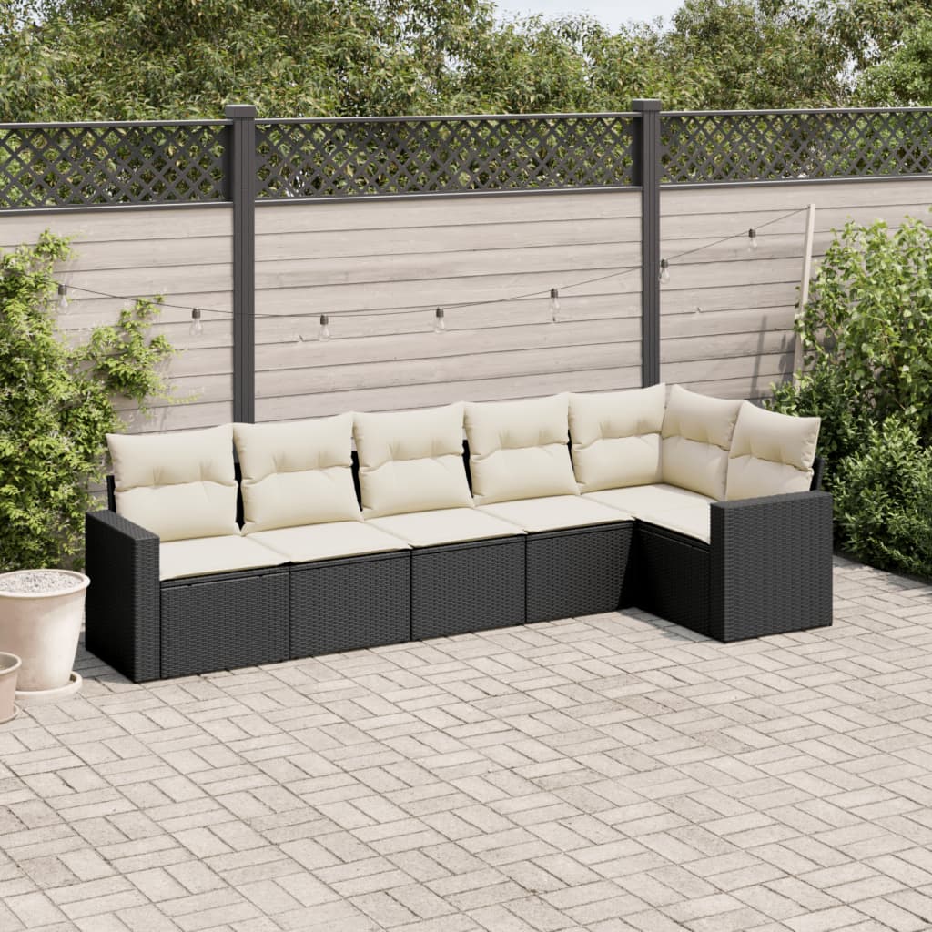 Set Mobilier Grădină Cu Perne, 6 Piese, , Poliratan