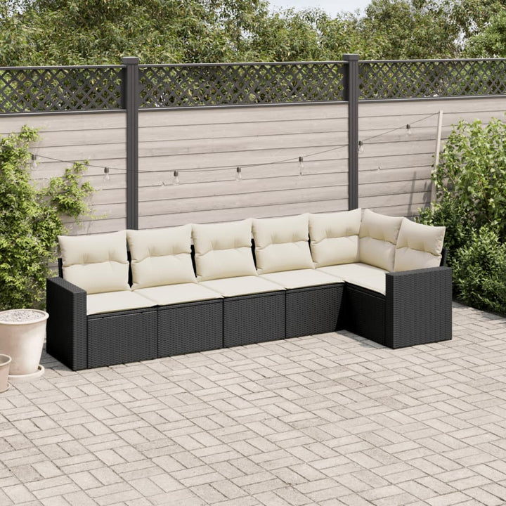 Set Mobilier Grădină Cu Perne, 6 Piese, , Poliratan