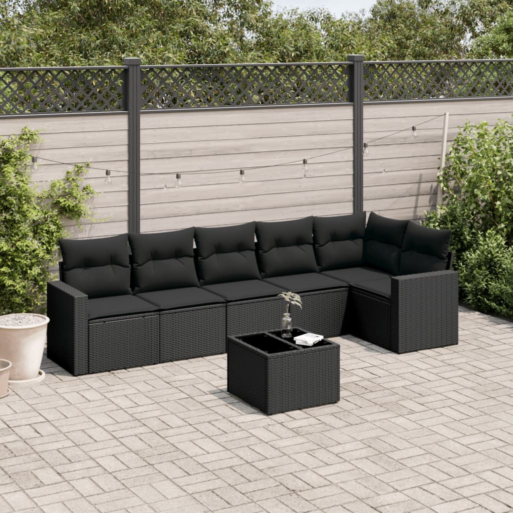 Set Mobilier Grădină Cu Perne, 6 Piese, , Poliratan