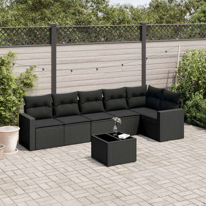 Set Mobilier Grădină Cu Perne, 6 Piese, , Poliratan