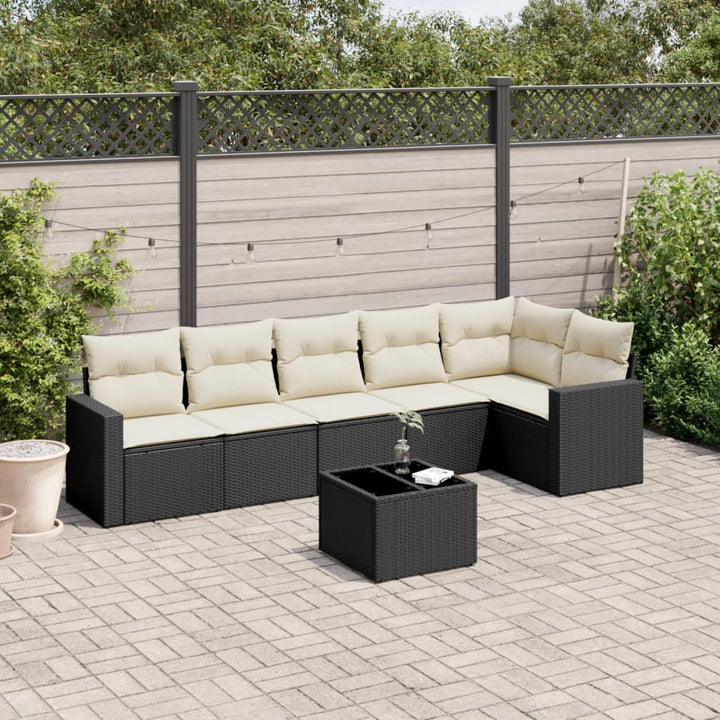 Set Mobilier Grădină Cu Perne, 6 Piese, , Poliratan