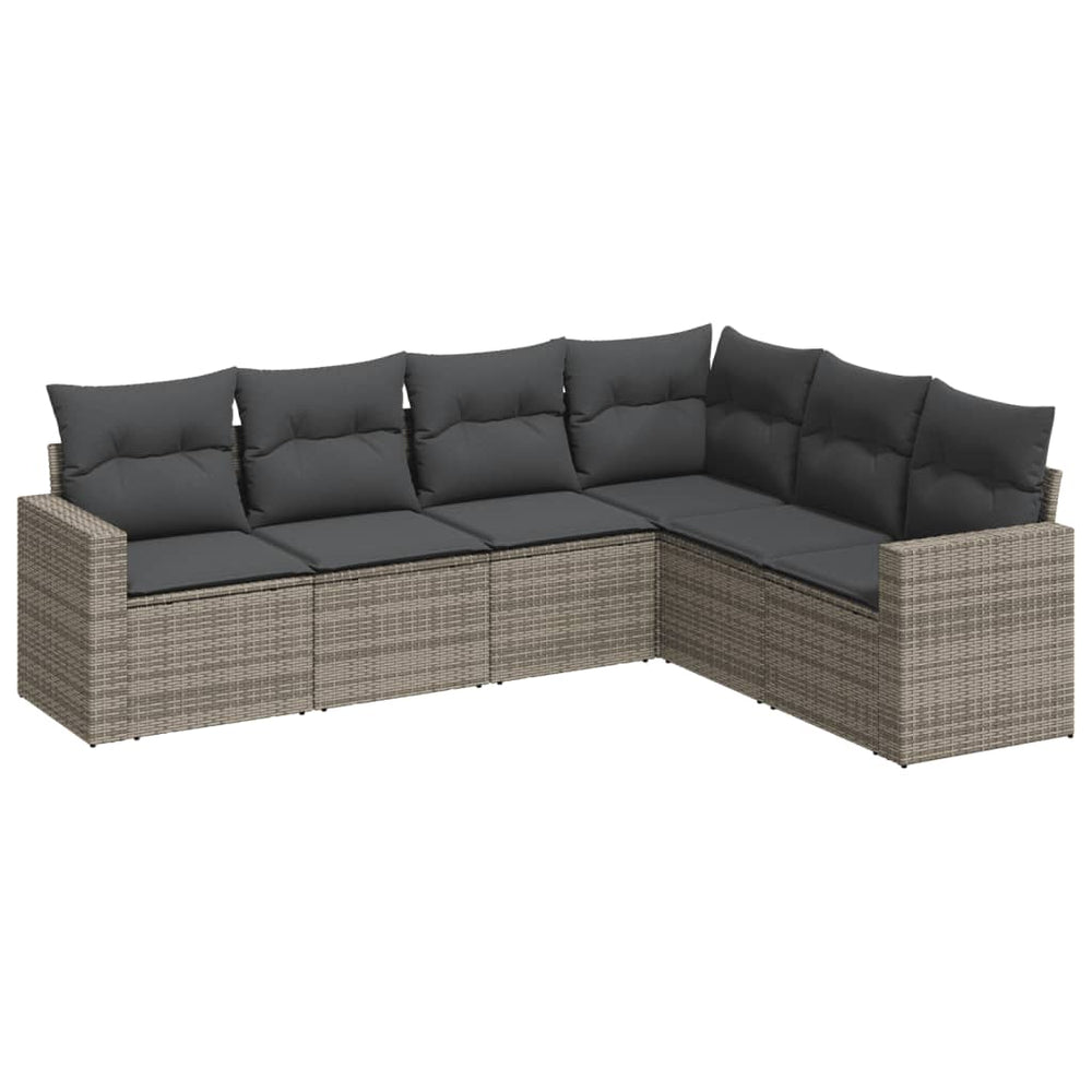 Set Mobilier Grădină Cu Perne, 6 Piese, , Poliratan