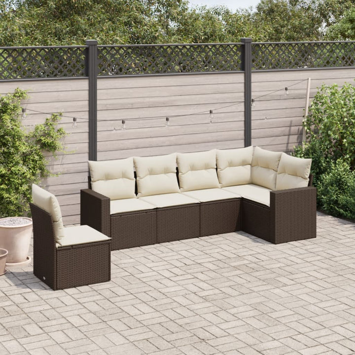 Set Mobilier De Grădină Cu Perne, 6 Piese, Negru, Poliratan