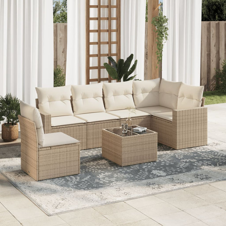 Set Mobilier De Grădină Cu Perne, 6 Piese, Negru, Poliratan