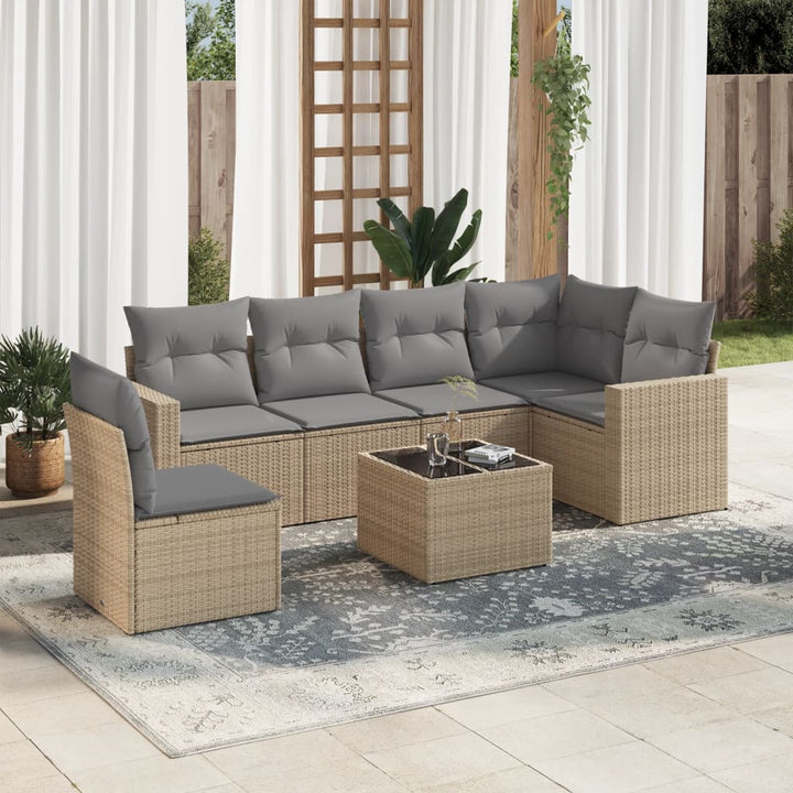 Set Mobilier De Grădină Cu Perne, 6 Piese, Negru, Poliratan