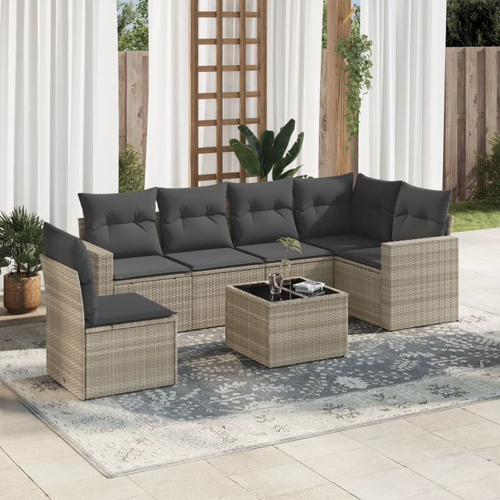 Set Mobilier De Grădină Cu Perne, 6 Piese, Negru, Poliratan