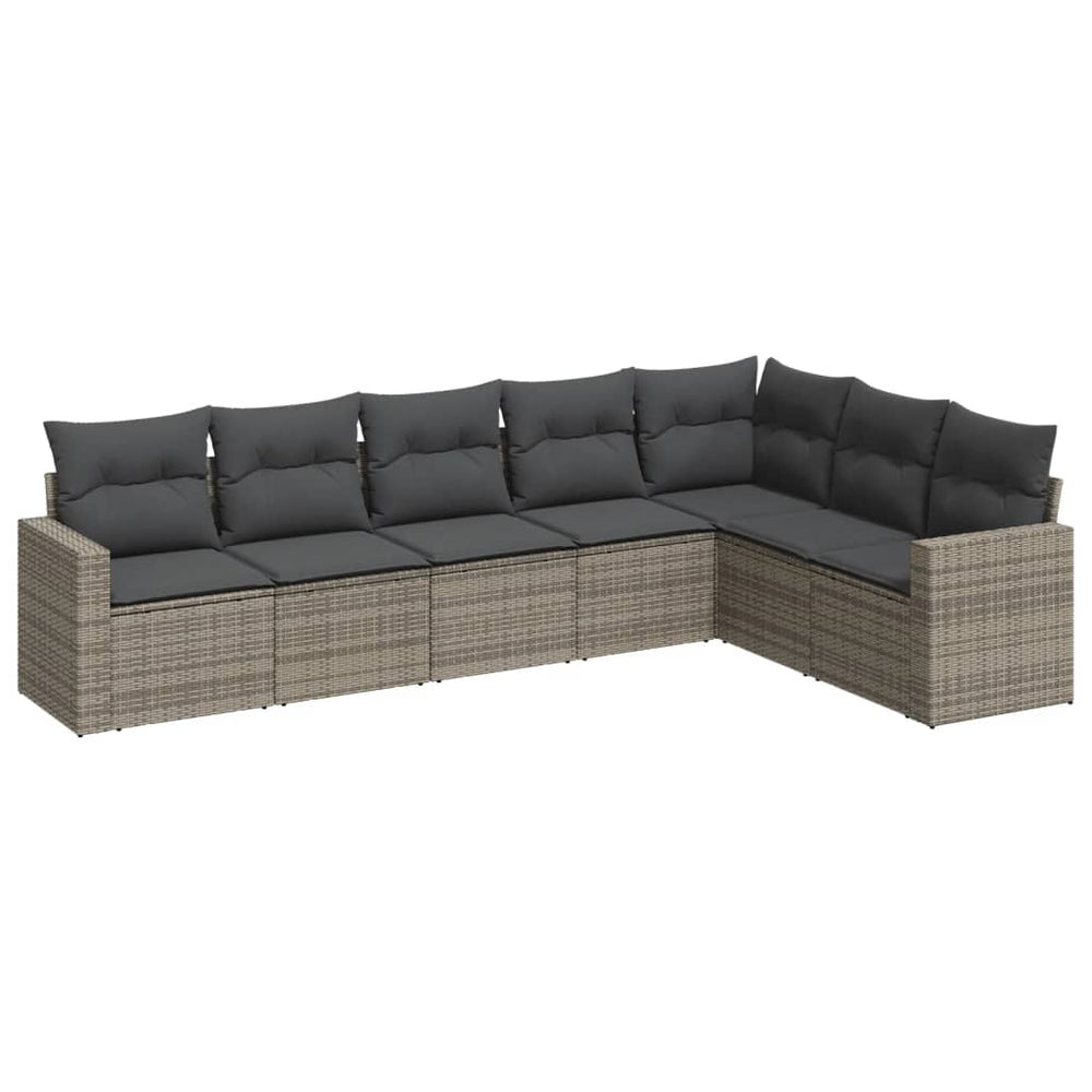Set Canapele De Grădină, 7 Piese, Cu Perne, , Poliratan