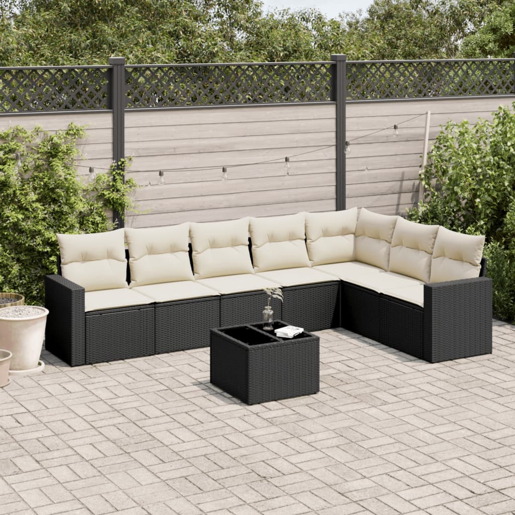 Set Canapele De Grădină, 7 Piese, Cu Perne, , Poliratan